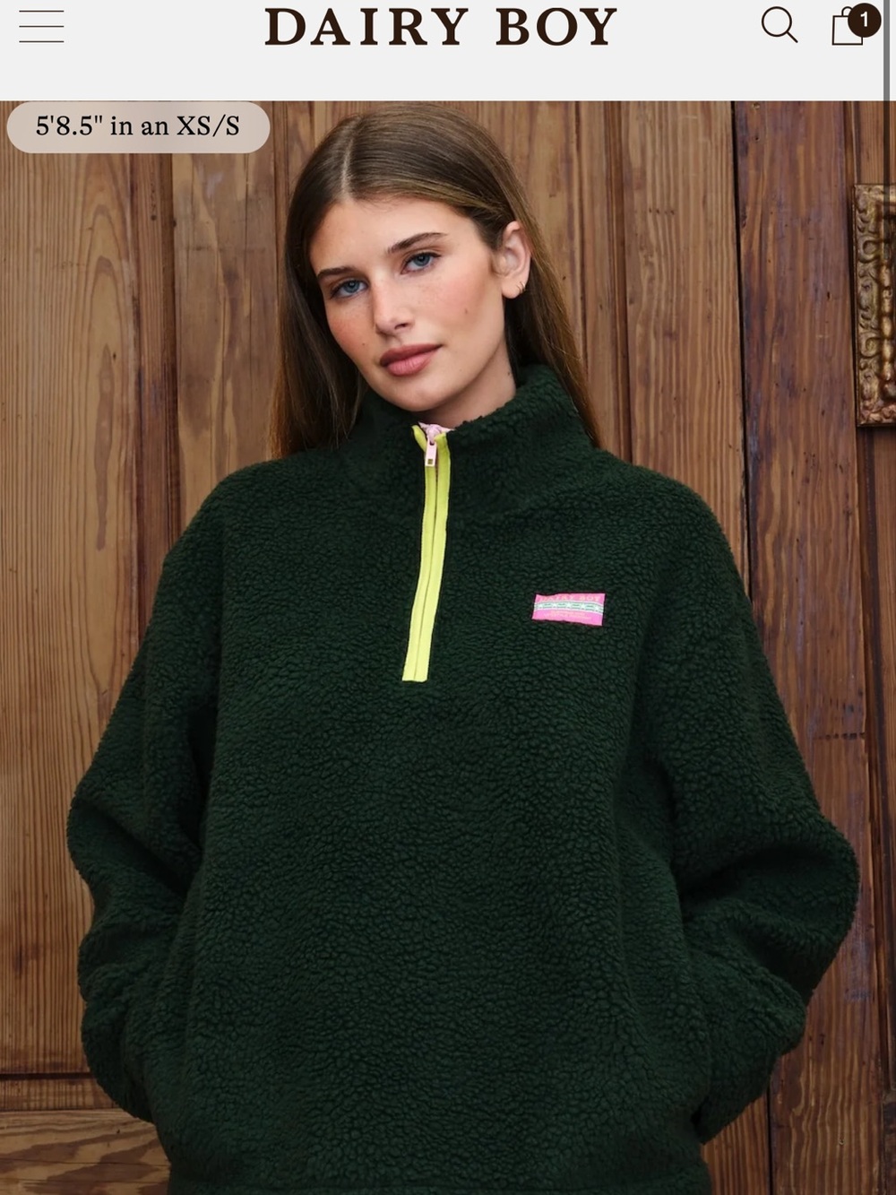 Dairy boy mountain fleece Vermont green